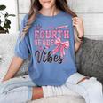 4th Fourth Grade Vibes Back To School Coquette Teacher Girl Women's Comfort Colors T-Shirt Blue Jean