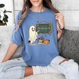 67 Teacher Halloween Ghost Six Seven Meme Math Joke Women's Comfort Colors T-Shirt Blue Jean