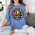 ABCD The Teacher Tour Back To School First Day Of School Women's Comfort Colors T-Shirt Blue Jean