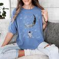 Astronaut Purple Moon Swing NASA Space Science Teacher Women's Comfort Colors T-Shirt Blue Jean