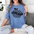 Back To School Checkered Apple Teacher Checkerboard Teacher For Men Women Girls Kids Women's Comfort Colors T-Shirt Blue Jean