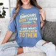 Back To School Dinosaur Social Studies Teacher Student Women's Comfort Colors T-Shirt Blue Jean