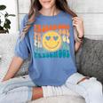 Back To School Groovy Smile Preschool Teachers Students Kids Women's Comfort Colors T-Shirt Blue Jean