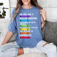 Back To School Teacher We Are Like A Box Of Crayons Women's Comfort Colors T-Shirt Blue Jean