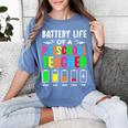 Battery Life Of a Preschool School Teacher School Week Women's Comfort Colors T-Shirt Blue Jean