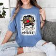 Bleached Teacher Para Life Paraprofessional Cute Messy Bun For Men Women Girls Kids Women's Comfort Colors T-Shirt Blue Jean