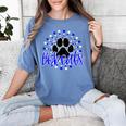 Blue Bobcats School Spirit Coquette Bow Mascot Teacher Women's Comfort Colors T-Shirt Blue Jean