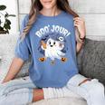 Boo Jour Ghost Halloween French Teacher Cute Coffe Croissant Women's Comfort Colors T-Shirt Blue Jean Boo Jour Ghost Halloween French Teacher Cute Coffe Croissant Women's Comfort Colors T-Shirt Blue Jean