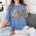 Book Tree All Is Calm Said No Teacher Ever Christmas Women's Comfort Colors T-Shirt Blue Jean Book Tree All Is Calm Said No Teacher Ever Christmas Women's Comfort Colors T-Shirt Blue Jean