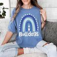 Bulldogs School Mascot Rainbow Teacher Lover Women's Comfort Colors T-Shirt Blue Jean
