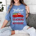Bunch Of Teachers This Side Of The Nuthouse Xmas Women's Comfort Colors T-Shirt Blue Jean