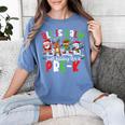 All Is Calm Just Kidding This Is Pre-K Christmas Teacher Women's Comfort Colors T-Shirt Blue Jean