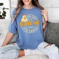 You Can't Scare Me I Teach 4th Grade Teacher Halloween Ghost Women's Comfort Colors T-Shirt Blue Jean