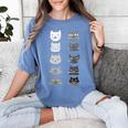 Cat Themed Artist Value Scale Educational Art Teacher Women's Comfort Colors T-Shirt Blue Jean
