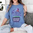 Chemistry Teacher Halloween Shirt School POTION MASTER Women's Comfort Colors T-Shirt Blue Jean