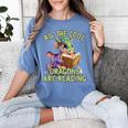 All The Cool Dragons Are Reading Dragon Teacher Women's Comfort Colors T-Shirt Blue Jean