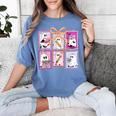 Coquette Bow Spooky Teacher Ghost Halloween Trick Or Teach Women's Comfort Colors T-Shirt Blue Jean Coquette Bow Spooky Teacher Ghost Halloween Trick Or Teach Women's Comfort Colors T-Shirt Blue Jean