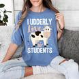 Cow Teacher Lover Women's Comfort Colors T-Shirt Blue Jean