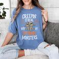 Creepin It Real With My 1st Grade Monsters Halloween Teacher Women's Comfort Colors T-Shirt Blue Jean Creepin It Real With My 1st Grade Monsters Halloween Teacher Women's Comfort Colors T-Shirt Blue Jean