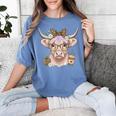 Cute Floral Highland Cow Back To School For Women Teacher Women's Comfort Colors T-Shirt Blue Jean Cute Floral Highland Cow Back To School For Women Teacher Women's Comfort Colors T-Shirt Blue Jean