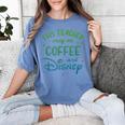 Disney This Teacher Runs On Coffee And Disney Gradient Logo Women's Comfort Colors T-Shirt Blue Jean Disney This Teacher Runs On Coffee And Disney Gradient Logo Women's Comfort Colors T-Shirt Blue Jean