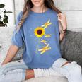 Dragonfly Sunflower Teacher Growth Mindset Choose To Shine Women's Comfort Colors T-Shirt Blue Jean