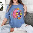 Dyslexia Different Perspective Reading Brain Floral Teacher Women's Comfort Colors T-Shirt Blue Jean