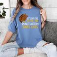 Lets Eat Kids Punctuation Turkey Thanksgiving Teacher Women's Comfort Colors T-Shirt Blue Jean Lets Eat Kids Punctuation Turkey Thanksgiving Teacher Women's Comfort Colors T-Shirt Blue Jean