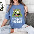 Eye Survived 100 Days Of School Monster Lover Teacher Kids Women's Comfort Colors T-Shirt Blue Jean Eye Survived 100 Days Of School Monster Lover Teacher Kids Women's Comfort Colors T-Shirt Blue Jean