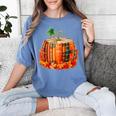 Fall Book Autumn Reading Teacher Halloween Pumpkin Season Women's Comfort Colors T-Shirt Blue Jean