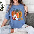 Fall Book Pumpkin Books Ghost Reading Halloween Teacher Women's Comfort Colors T-Shirt Blue Jean Fall Book Pumpkin Books Ghost Reading Halloween Teacher Women's Comfort Colors T-Shirt Blue Jean