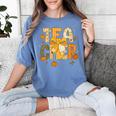 Fall Teacher Pumpkin Coquette Bow Autumn Classroom Women's Comfort Colors T-Shirt Blue Jean Fall Teacher Pumpkin Coquette Bow Autumn Classroom Women's Comfort Colors T-Shirt Blue Jean