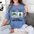 First Educate Then Celebrate Christmas Teacher Winter Break Women's Comfort Colors T-Shirt Blue Jean