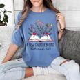 Floral Book a New Chapter Begins Retired Retirement Teacher Women's Comfort Colors T-Shirt Blue Jean