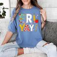 Fri Yay Teacher Happy Friday Friyay Weekend Back To School Women's Comfort Colors T-Shirt Blue Jean