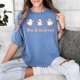 Ghost Ballet Dancer Halloween Dance Teacher Pas De Boo-Rée Women's Comfort Colors T-Shirt Blue Jean Ghost Ballet Dancer Halloween Dance Teacher Pas De Boo-Rée Women's Comfort Colors T-Shirt Blue Jean