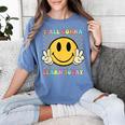 You All Gonna Learn Today Shirt Retro Groovy Teacher Life Women's Comfort Colors T-Shirt Blue Jean