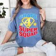 Grade 4 Super Squad Superhero Teacher Team Women's Comfort Colors T-Shirt Blue Jean
