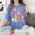 Groovy In My Spooky Teacher Era Halloween Party Boo Women's Comfort Colors T-Shirt Blue Jean