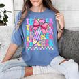 Groovy Teacher Cute Coquette Bow Flower Retro Back To School Women's Comfort Colors T-Shirt Blue Jean