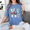 Halloween Music Teacher Ghost Playing Musical Instruments Women's Comfort Colors T-Shirt Blue Jean Halloween Music Teacher Ghost Playing Musical Instruments Women's Comfort Colors T-Shirt Blue Jean