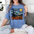 Halloween Pumpkin Starry Night Van Gogh Art Teacher Women's Comfort Colors T-Shirt Blue Jean Halloween Pumpkin Starry Night Van Gogh Art Teacher Women's Comfort Colors T-Shirt Blue Jean