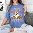 Halloween Teacher You Can't Scare Me I Teach Fourth Grade Women's Comfort Colors T-Shirt Blue Jean