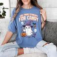 Halloween Teacher Trade Students For Candy Costume Women Women's Comfort Colors T-Shirt Blue Jean
