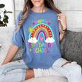 Happy 50th Days Of School Rainbow Teacher 50 Days Smarter Women's Comfort Colors T-Shirt Blue Jean Happy 50th Days Of School Rainbow Teacher 50 Days Smarter Women's Comfort Colors T-Shirt Blue Jean