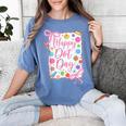 Happy Dot Day Bow Coquette For Teacher Girls Women's Comfort Colors T-Shirt Blue Jean