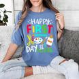 Happy First Day Of School Teacher Back To School Student Women's Comfort Colors T-Shirt Blue Jean Happy First Day Of School Teacher Back To School Student Women's Comfort Colors T-Shirt Blue Jean