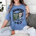 Haunted 67 Skeleton Math Teacher Halloween Costume Math Pun Women's Comfort Colors T-Shirt Blue Jean