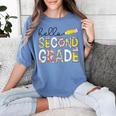 Hello Second Grade Team 2nd Grade Back To School Teacher Kid Women's Comfort Colors T-Shirt Blue Jean