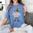 I'm The Science Teacher Elf Family Matching Group Christmas Women's Comfort Colors T-Shirt Blue Jean